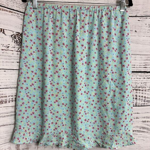 Ll Bean skirt womens Size Small Petite floral ruffle hem drawstring rayon spring - Picture 4 of 11